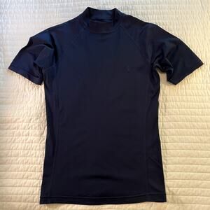 Coolibar Navy Mock Neck Swim Sun Shirt, size Small